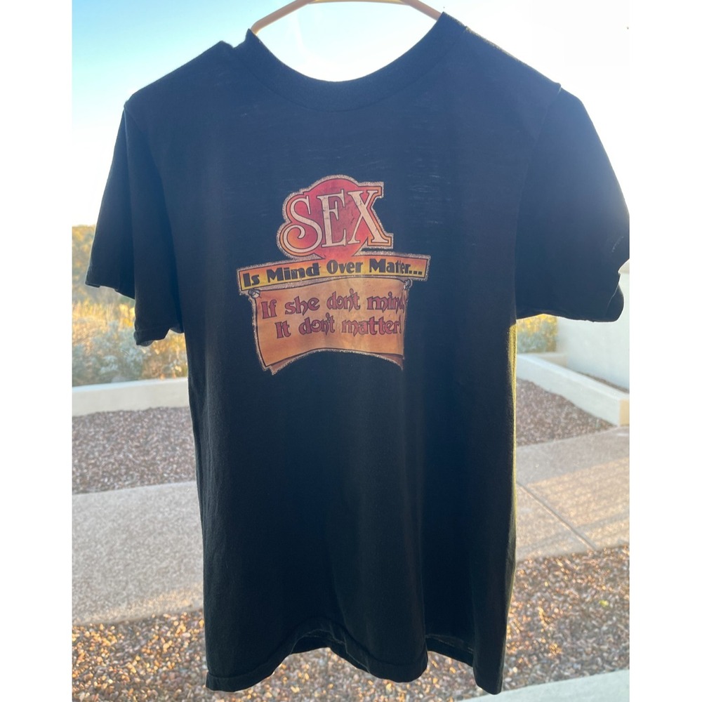 Vintage Sex Mind Over Matter T Shirt Adult Medium Paper Thin Single Stitch 80s - Picture 7 of 9